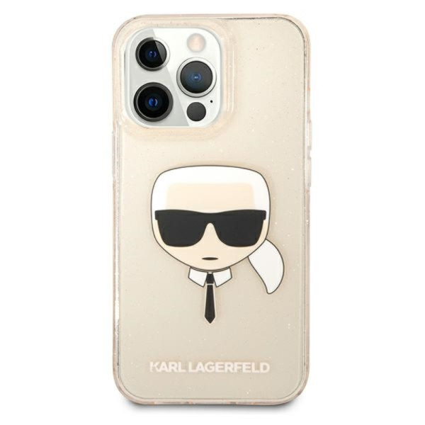Etui Do iPhone 13 Pro Karl Lagerfeld Karl’S Head Glitter Złoty
