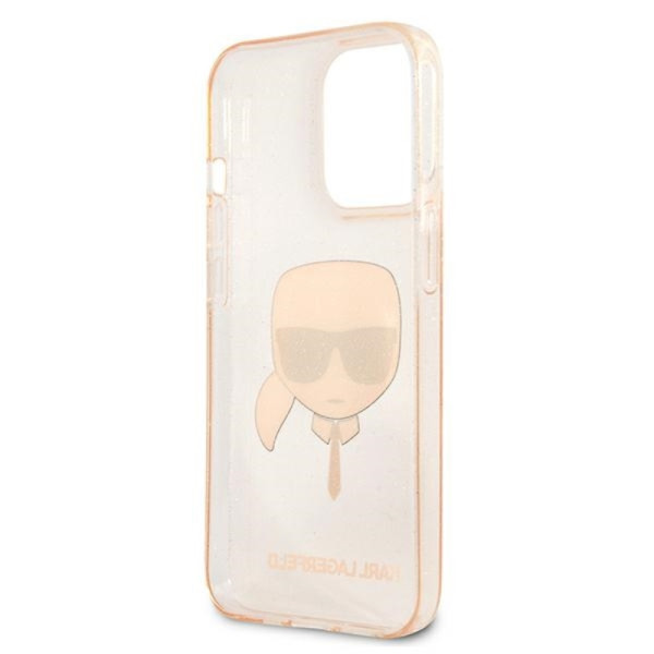 Etui Do iPhone 13 Pro Karl Lagerfeld Karl’S Head Glitter Złoty