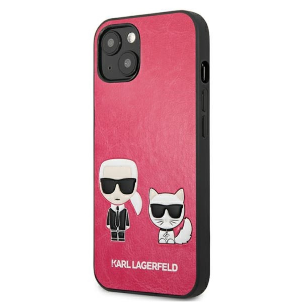 Etui Do iPhone 13 Mini Karl Lagerfeld Pu Leather Karl & Choupette Embossed Różowy