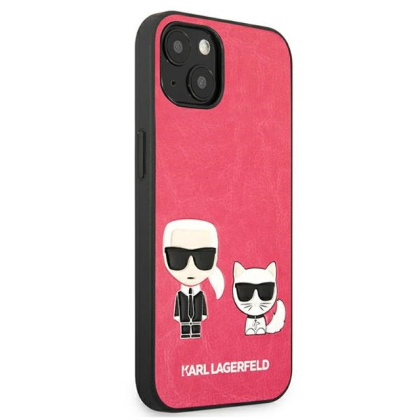 Etui Do iPhone 13 Mini Karl Lagerfeld Pu Leather Karl & Choupette Embossed Różowy