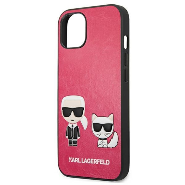 Etui Do iPhone 13 Mini Karl Lagerfeld Pu Leather Karl & Choupette Embossed Różowy