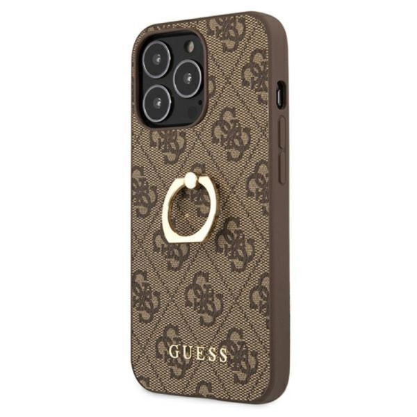 Etui Do iPhone 13 Pro Guess 4G Ring Case Brązowy