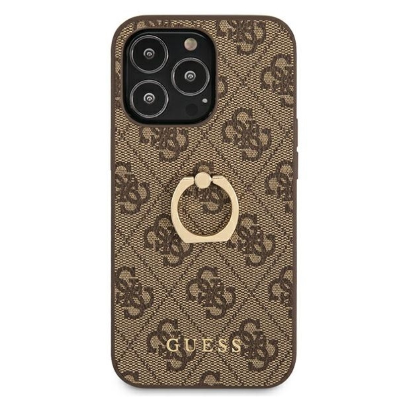 Etui Do iPhone 13 Pro Guess 4G Ring Case Brązowy