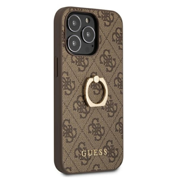 Etui Do iPhone 13 Pro Guess 4G Ring Case Brązowy