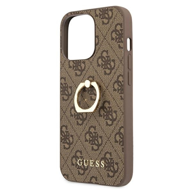 Etui Do iPhone 13 Pro Guess 4G Ring Case Brązowy