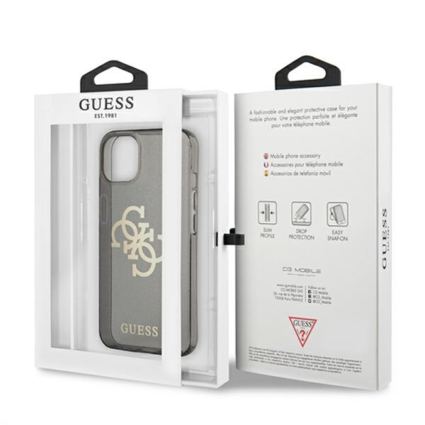 Etui Do iPhone 13 Mini Guess Glitter 4G Big Logo Czarny