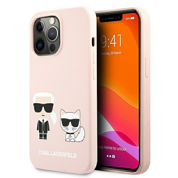 Etui Do iPhone 13 Pro Karl Lagerfeld Slilicone Karl & Choupette MagSafe Różowy
