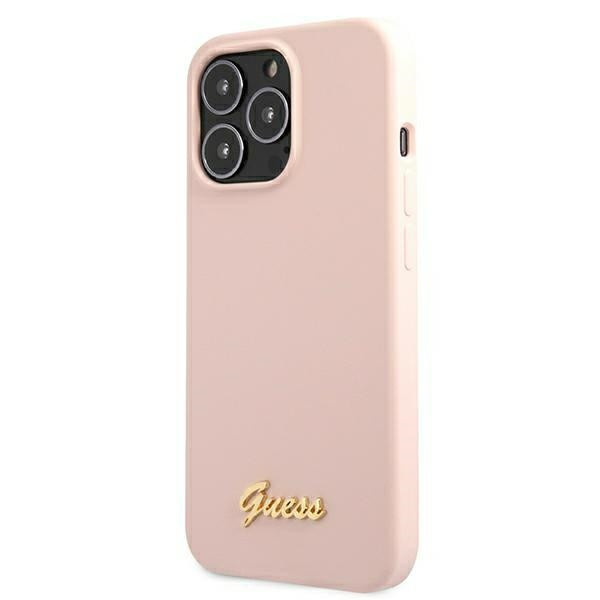 Etui Do iPhone 13 Pro Guess Silicone Script MagSafe Różowy