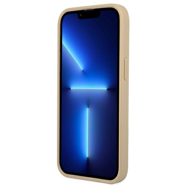 Etui Do iPhone 13 Pro Guess Saffiano Triangle Logo Case Beżowy