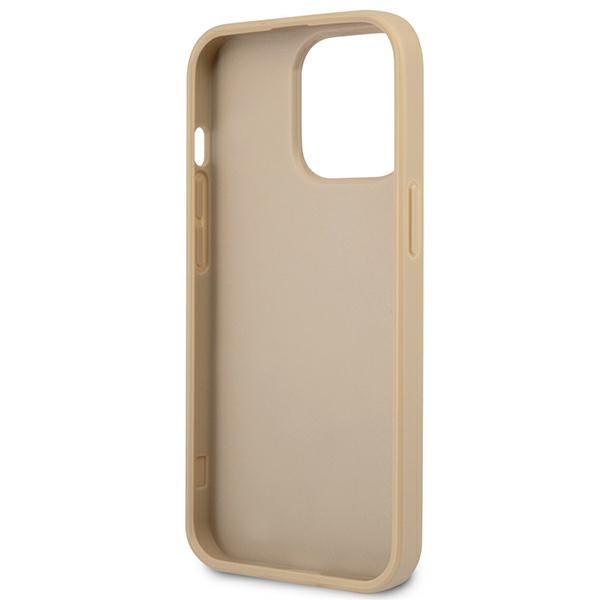 Etui Do iPhone 13 Pro Guess Saffiano Triangle Logo Case Beżowy