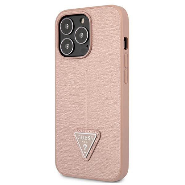 Etui Do iPhone 13 Pro Guess Saffiano Triangle Logo Case Różowy