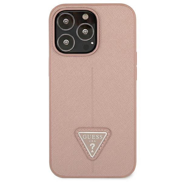 Etui Do iPhone 13 Pro Guess Saffiano Triangle Logo Case Różowy