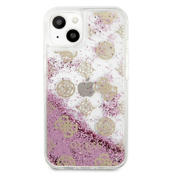 Etui Do iPhone 13 Mini Guess Peony Liquid Glitter Różowy