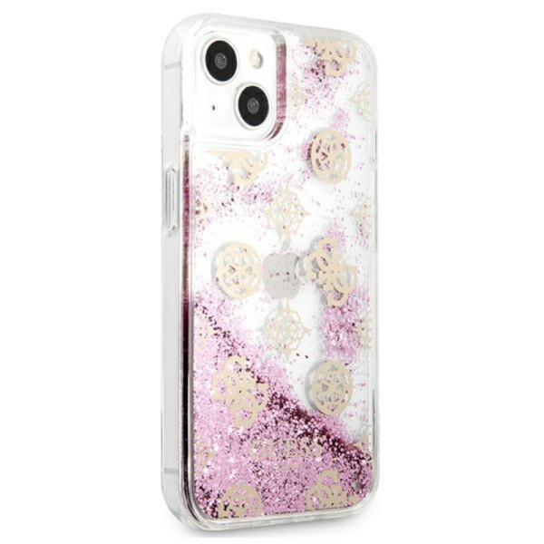 Etui Do iPhone 13 Mini Guess Peony Liquid Glitter Różowy