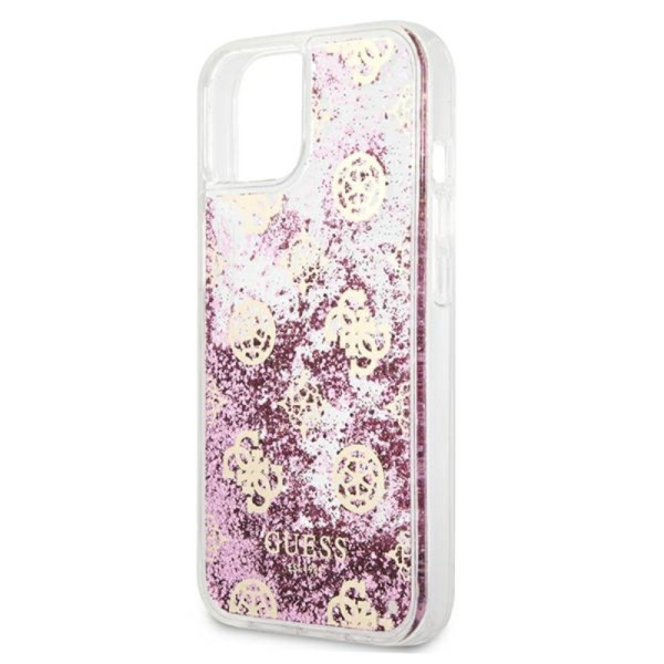 Etui Do iPhone 13 Mini Guess Peony Liquid Glitter Różowy