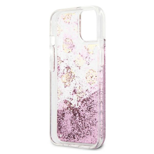 Etui Do iPhone 13 Mini Guess Peony Liquid Glitter Różowy