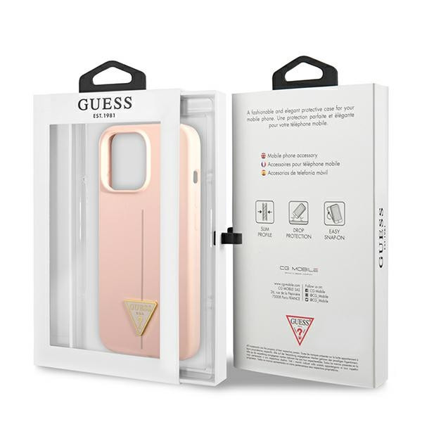 Etui Do iPhone 13 Pro Guess Silicone Triangle Logo Różowy