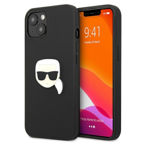 Etui Do iPhone 13 Mini Karl Lagerfeld Pu Leather Karl'S Head Metal Czarny