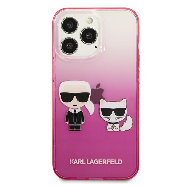 Etui Do iPhone 13 Pro Karl Lagerfeld Gradient Ikonik Karl & Choupette Różowy