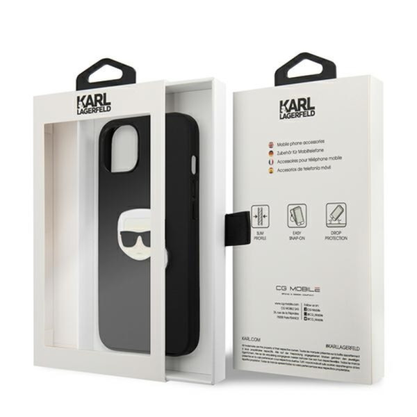 Etui Do iPhone 13 Mini Karl Lagerfeld Pu Leather Karl'S Head Metal Czarny