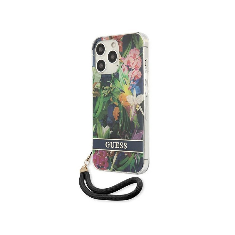 Etui Ze Smyczką Do iPhone 13 Pro Guess Flower...