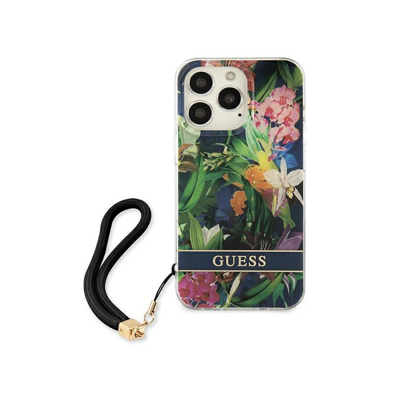 Etui Ze Smyczką Do iPhone 13 Pro Guess Flower...