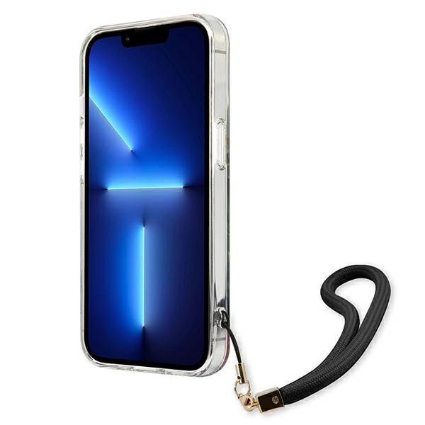 Etui Ze Smyczką Do iPhone 13 Pro Guess Flower Cord Niebieski