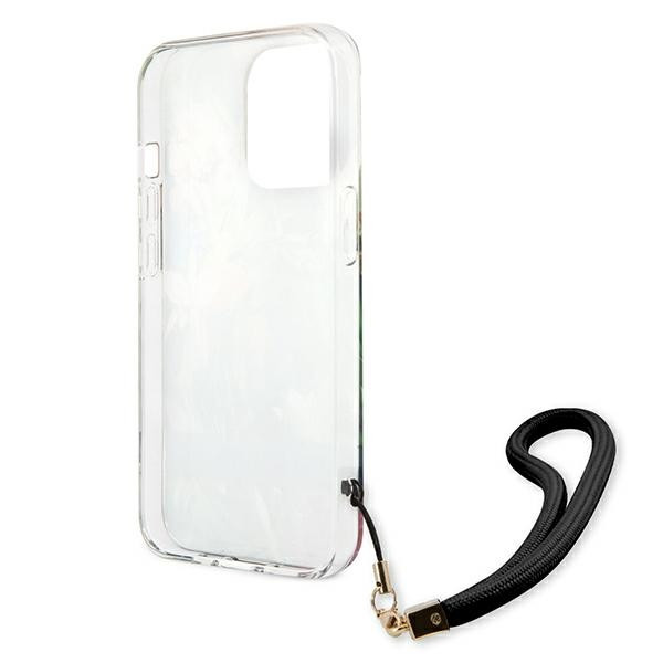 Etui Ze Smyczką Do iPhone 13 Pro Guess Flower Cord Niebieski