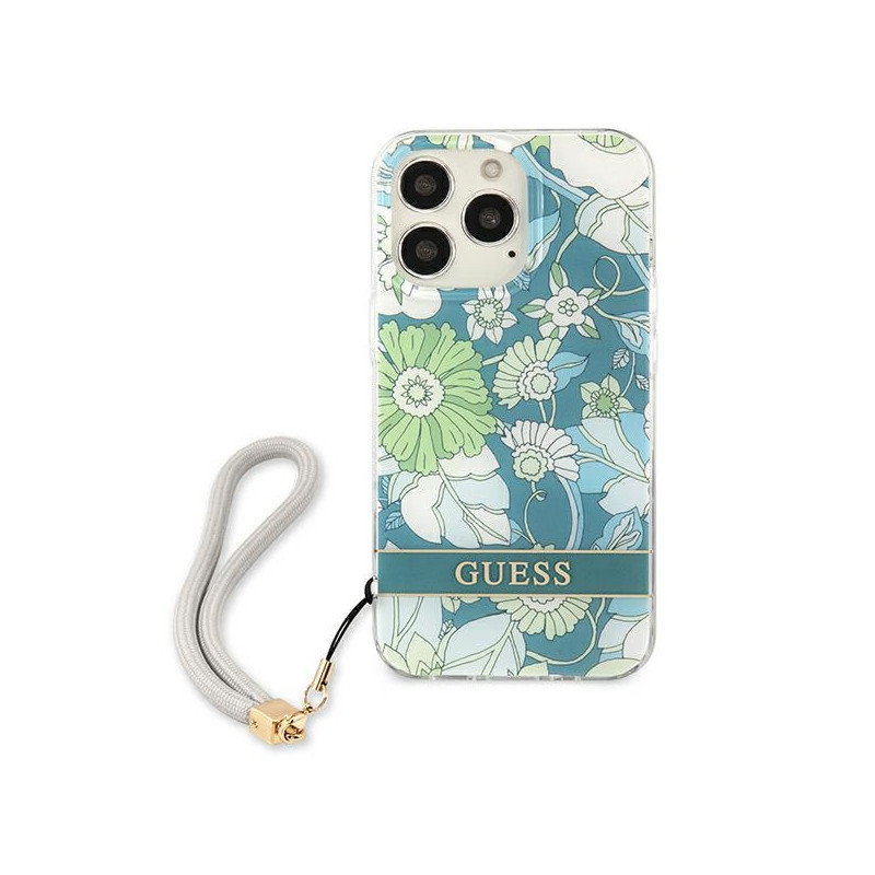 Etui Ze Smyczką Do iPhone 13 Pro Guess Flower...