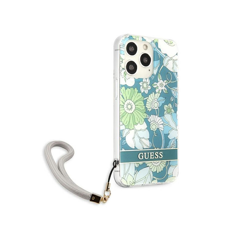 Etui Ze Smyczką Do iPhone 13 Pro Guess Flower...