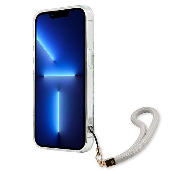 Etui Ze Smyczką Do iPhone 13 Pro Guess Flower Cord Zielony