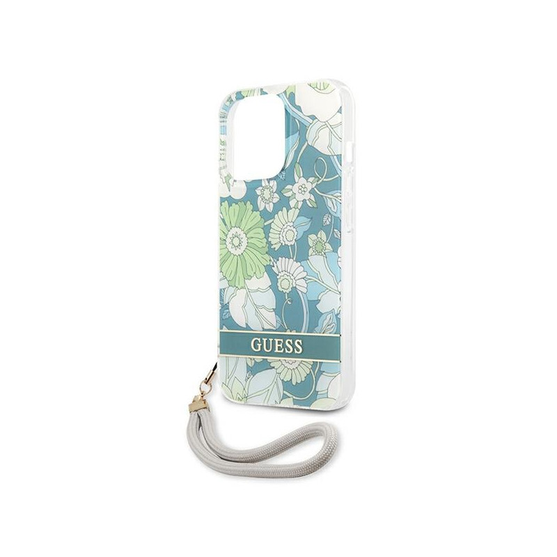 Etui Ze Smyczką Do iPhone 13 Pro Guess Flower...