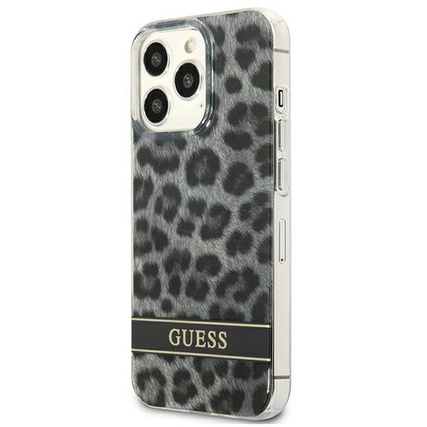 Etui Do iPhone 13 Pro Guess Leopard Electro Stripe Szary