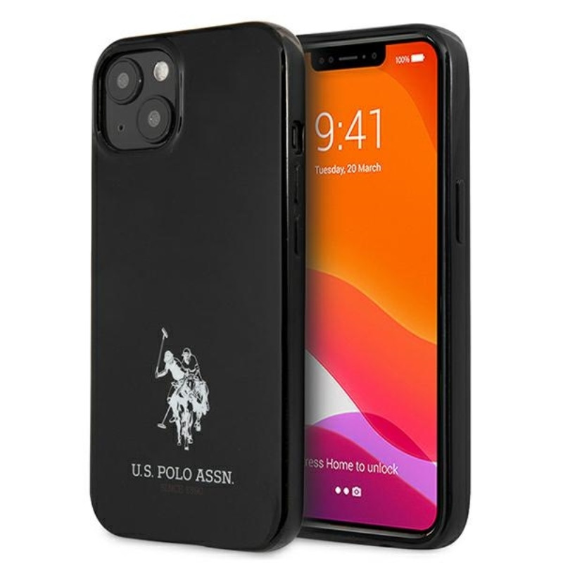 Etui Do iPhone 13 Mini Us Polo Assn Horses Logo Czarny