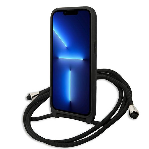 Etui Do iPhone 13 Pro Karl Lagerfeld Monogram Leather Patch And Cord Iconik Czarny