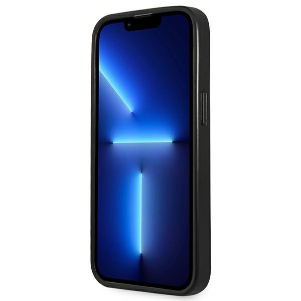 Etui Do iPhone 13 Pro Guess Saffiano Triangle Logo Case Srebrny