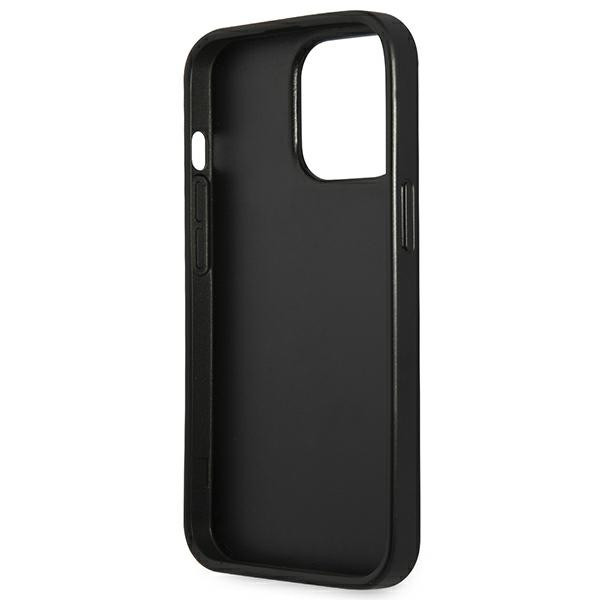 Etui Do iPhone 13 Pro Guess Saffiano Triangle Logo Case Srebrny