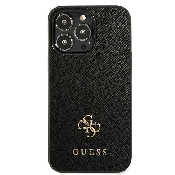 Etui Do iPhone 13 Pro Guess Saffiano 4G Small Metal Logo Czarny