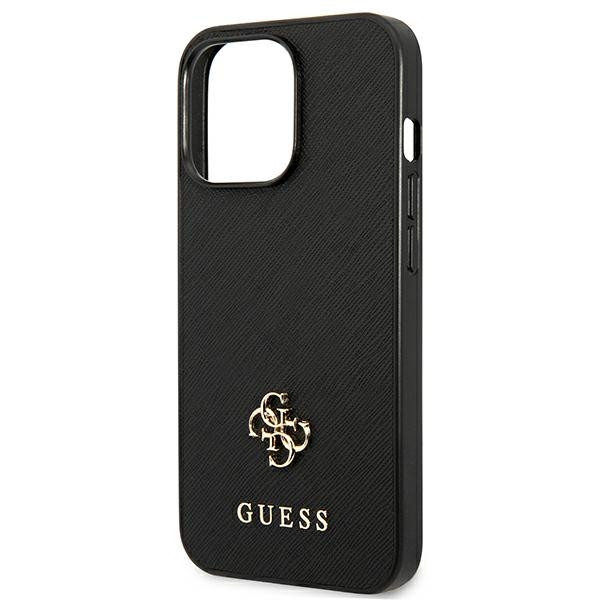 Etui Do iPhone 13 Pro Guess Saffiano 4G Small Metal Logo Czarny