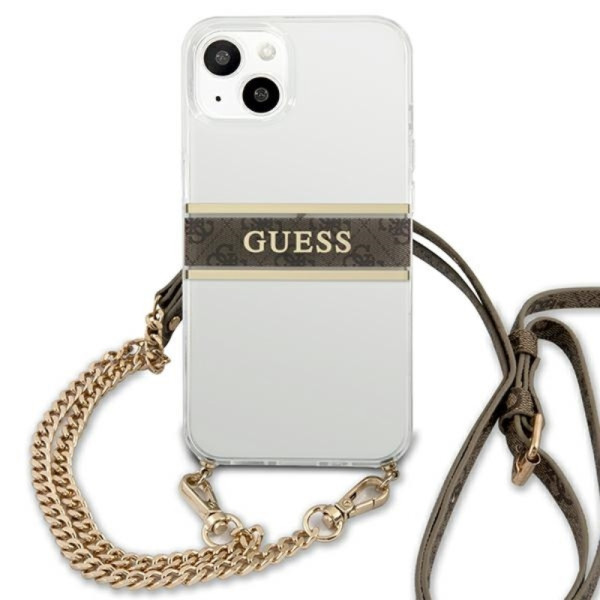 Etui Do iPhone 13 Mini Guess 4G Gold Stripe Crossbody Biały