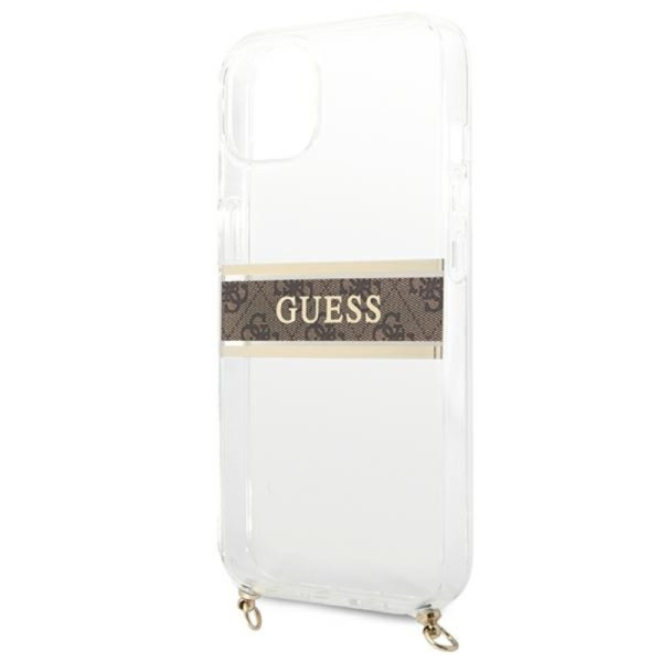 Etui Do iPhone 13 Mini Guess 4G Gold Stripe Crossbody Biały
