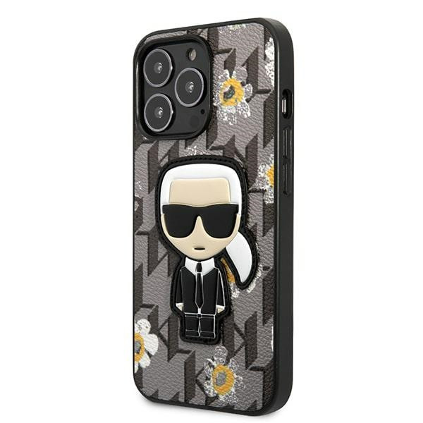 Etui Do iPhone 13 Pro Karl Lagerfeld Iconic Karl Flower Szary