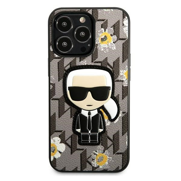 Etui Do iPhone 13 Pro Karl Lagerfeld Iconic Karl Flower Szary