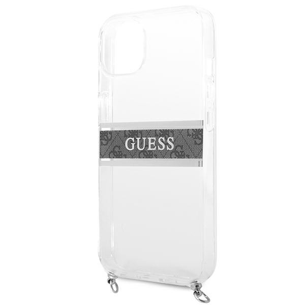 Etui Do iPhone 13 Mini Guess 4G Silver Stripe Crossbody Biały