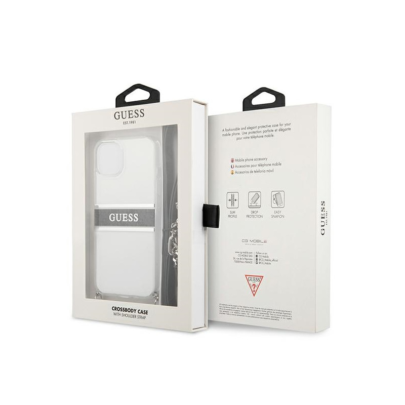 Etui Do iPhone 13 Mini Guess 4G Silver Stripe...