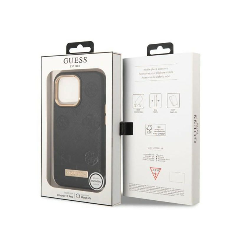 Etui Do iPhone 13 Pro Guess Peony Logo Plate...