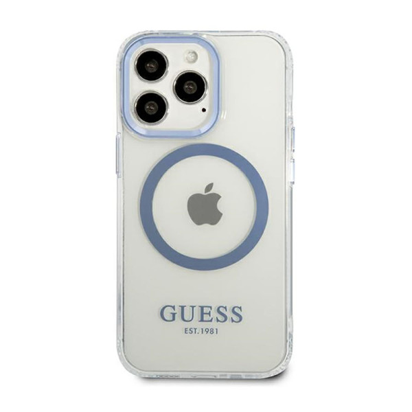 Etui Do iPhone 13 Pro Guess Metal Outline MagSafe Przezroczysty