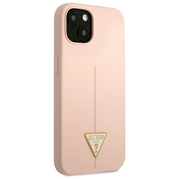 Etui Do iPhone 13 Mini Guess Silicone Triangle Logo Różowy