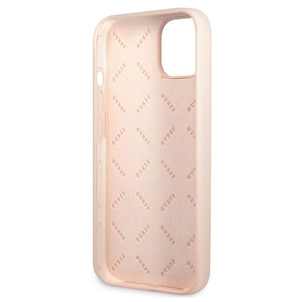 Etui Do iPhone 13 Mini Guess Silicone Triangle Logo Różowy