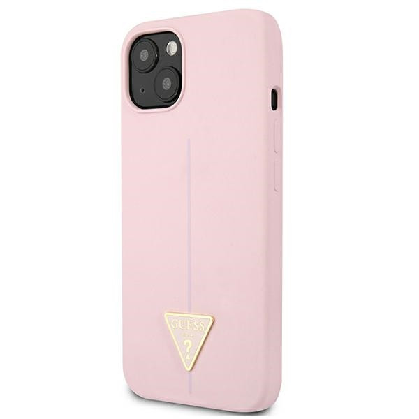 Etui Do iPhone 13 Mini Guess Silicone Triangle Logo Różowy